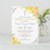 プリメラCOMUNIONインビタシオンキュート黄色い花 招待状 (スタンド正面)