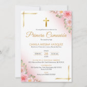 プリメラCOMUNIONインビタシオンクロスファースト聖餐式 招待状 (正面)