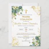 プリメラCOMUNION男の子カトリック第一聖餐会 招待状 (正面)