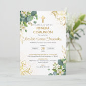 プリメラCOMUNION男の子カトリック第一聖餐会 招待状 (スタンド正面)