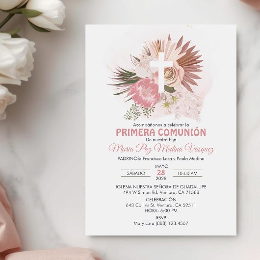 プリメラCOMUNION INVITACION BOHO First Communion 招待状