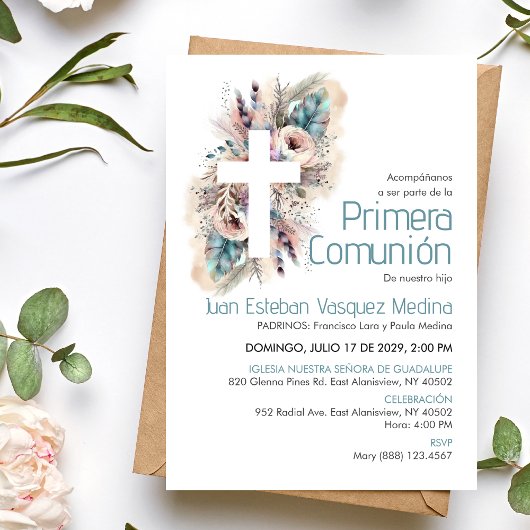 プリメラCOMUNION INVITACION BOHO First Communion 招待状