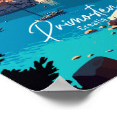 プリモステンクロアチアヴィンテージ旅行イラストレーション ポスター (角)