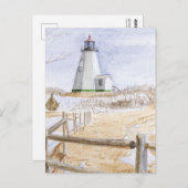 プリモーライトハウスウォーターカラー ポストカード (正面/裏面)