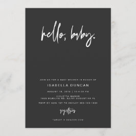 プリヤ·ブラック·ベビコンテンポラリーーモダン·シャワー 招待状