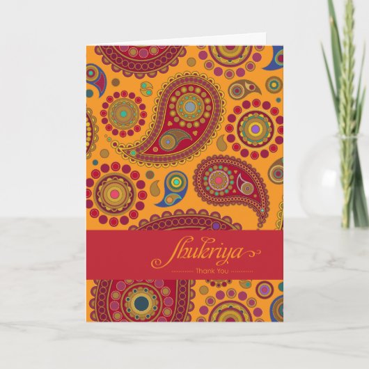プリヤ – ペイズリー2プリントサンキューカード サンキューカード (正面)