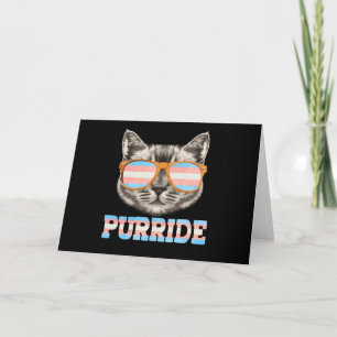 プリライドキャットプライドLGBTトランスジェンダー国旗のトランペット カード