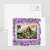 プリル花フレーム付きmnt ポストカード (正面/裏面)