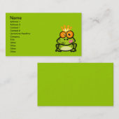 プリンおもしろいスフロッグ風漫画のおちゃめな眼玉冠 名刺 (正面/裏面)