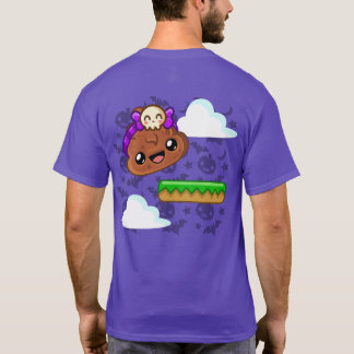 プリンとキュートなドクロの背面プリント - Happy Jump Tシャツ