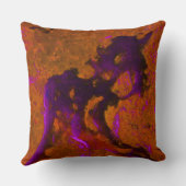 プリンと燃えたオレンジの石灰岩抽象芸術 クッション (裏面)