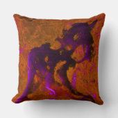 プリンと燃えたオレンジの石灰岩抽象芸術 クッション (正面)