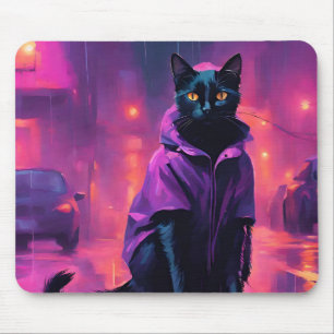 プリンのジャジーな黒猫 マウスパッド