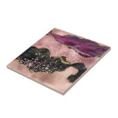 プリンクブラック金ゴールドグリッターマーリーアゲート タイル (側面)