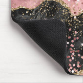 プリンクブラック金ゴールドグリッターマーリーアゲート マウスパッド (コーナー)