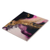 プリンクブラック金ゴールドグリッター泥灰石磁器 タイル (側面)