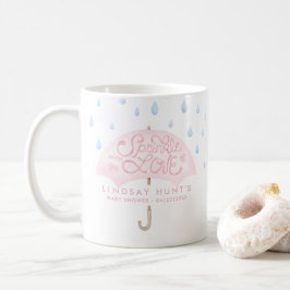 プリンク傘を振りかける赤ちゃんシャワー コーヒーマグカップ