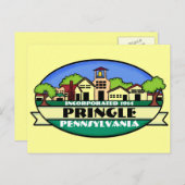 プリングルペンシルバニア州小さな町の記念はがき ポストカード (正面/裏面)