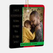 プリンシプルレッドブラックグリーンフォトクワンザ セラミックオーナメント (右)