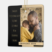 プリンシプル金ゴールドブラックフォトクワンザセラミックオルネーム セラミックオーナメント (左)