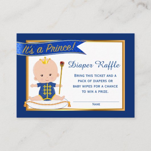 プリンスおむつラッフルチケット エンクロージャーカード (正面)