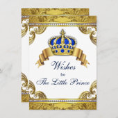 プリンスが男の赤ちゃんの赤ちゃんシャワーを望む アドバイスカード (正面/裏面)