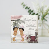 プリンスとプリンセスの双子ベイビーシャワー 招待状 (スタンド正面)