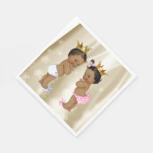 プリンスとプリンセスベビーシャワー スタンダードランチョンナプキン (角)