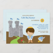 プリンスの誕生日パーティー フラット招待状 招待状 (正面/裏面)