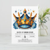 プリンスの魔法の誕生日クラウン 招待状 (スタンド正面)