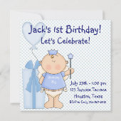 プリンスの1歳の誕生日パーティー 招待状 (裏面)