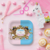 プリンスまたはプリンセスピンク&ブルー王室のジェンダーの明け ペーパープレート (パーティー)