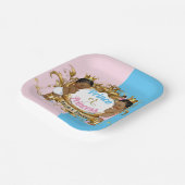 プリンスまたはプリンセスピンク&ブルー王室のジェンダーの明け ペーパープレート (傾斜あり)