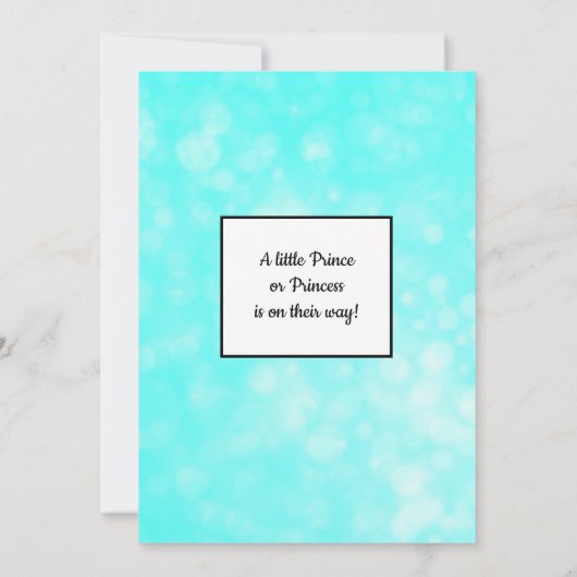 プリンスまたはプリンセスベビーシャワー 招待状 (裏面)