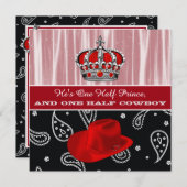 プリンスアンドカウボーイベビーシャワー招待状 招待状 (正面/裏面)