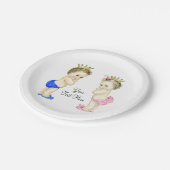 プリンスアンドプリンセスボーイアンドガールツインベビー ペーパープレート (アングル)