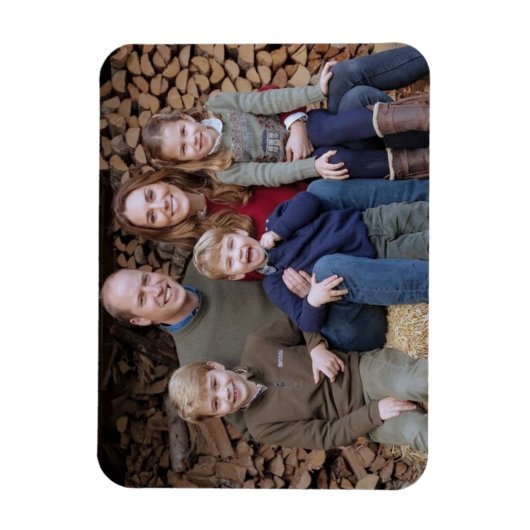 プリンスウィリアムと家族2020年12月スタイル化 マグネット (縦)