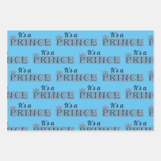 プリンスウォーター・カラークジラの赤ちゃんシャワー ラッピングペーパーシート (正面3)