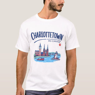プリンスエドワードアイランド州シャーロットタウンのカラフルな風景 Tシャツ