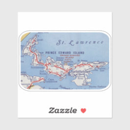 プリンスエドワード島ヴィンテージの地図 シール
