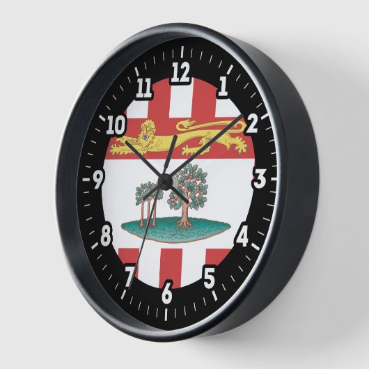 プリンスエドワード島国旗のグラフィックダイヤル 壁時計 (傾斜)