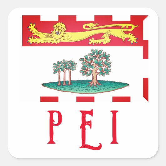 プリンスエドワード島国旗 スクエアシール (正面)