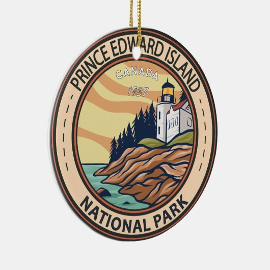 プリンスエドワード島国立公園カナダバッジ セラミックオーナメント (右)