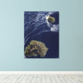 プリンスエドワード諸島の衛星観測 キャンバスプリント (インサイチュ (ウッドフロア))