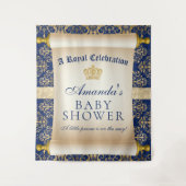 プリンスエレガントベイビーシャワー縦背景 タペストリー (正面)