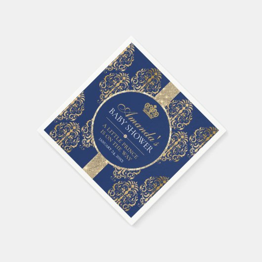 プリンスエレガント王室のベイビーシャワー スタンダードカクテルナプキン (角)