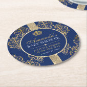 プリンスエレガント王室のベイビーシャワー ラウンドペーパーコースター (アングル)