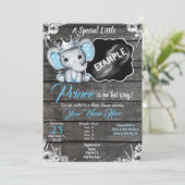 プリンスエレファント超音波画像招待状ブルー 招待状 (スタンド正面)