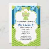 プリンスカエル誕生日招待状 招待状 (正面/裏面)