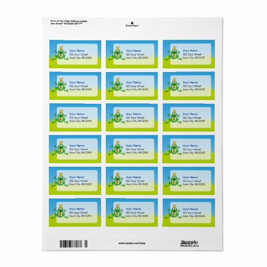 プリンスカエル ラベル (フルシート)